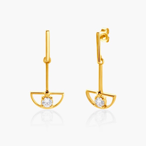 Kolczyki Savicki: srebrne pozłacane, cyrkonie